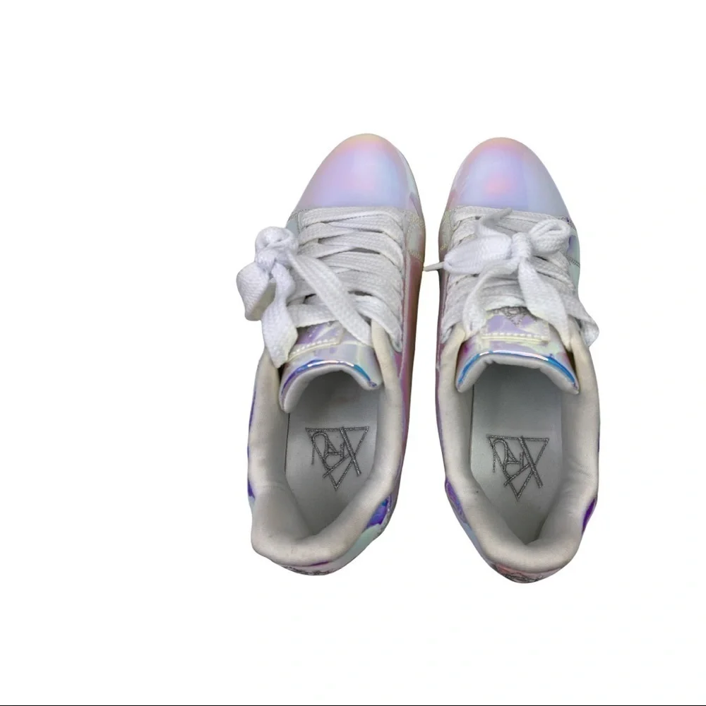 Y.R.U. Nightcall Hologram Iridescent Platform Sneakers Size 7